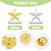 SUPERFINDINGS 20Pcs 2 Colors Alloy Star Brooches JEWB-FH0001-42-2