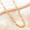 5MM Brass Pave Cubic Zirconia Oval Link Chain Necklaces NJEW-D324-01G-01-5