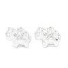 Brass Purple Velvet Rhinestone Charms KK-L274-08S-1