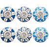 6Pcs 3 Styles Printing Porcelain Drawer Knobs FIND-GA0001-29B-1