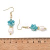 Natural Agate Cultured Freshwater Pearl Beads Dangle Earrings EJEW-JE07201-5