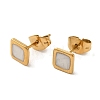 Ion Plating(IP) 304 Stainless Steel Square Stud Earrings EJEW-C114-06G-02-2