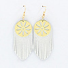Bohemian Alloy & Sheepskin Tassel Dangle Earrings FS-WG1C262-01-1