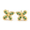 Rack Plating Brass Micro Pave Clear Cubic Zirconia Stud Earrings EJEW-N055-02G-03-RS-1