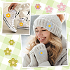 AHADERMAKER 54pcs 18 Style Candy Color Two Tone Crochet Flower Appliques PATC-GA0001-23-7