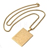 Rectangle 304 Stainless Steel Box Chain Saint Benedict Medal Pendant Necklaces for Women and Men NJEW-F324-09G-2