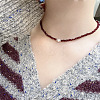 Faceted Glass & Imitaion Pearl Beaded Necklaces PZ5058-2-2