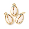 Natural Cowrie Shell Pendants KK-C143-40B-G-1
