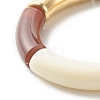Chunky Curved Tube Beads Stretch Bracelet for Teen Girl Women BJEW-JB06991-01-5