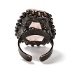 Natural Rose Quartz Open Cuff Ring RJEW-M166-03R-E-3