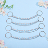 4Pcs Handmade Polymer Clay Rhinestone Bead with 304 Stainless Steel Curb Chain Boot Strap Chains HJEW-HY00194-4