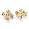 Brass Micro Pave Cubic Zirconia Pendants KK-N254-06G-H-2