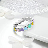 Heart Zinc Alloy Enamel Finger Rings WG3FD51-02-3