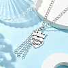 Alloy Crown with Heart Carved Word Knitting Queen Pendant Necklace NJEW-JN04696-3