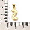 Rack Plating Brass Micro Pave Cubic Zirconia Pendants KK-L226-100G-S-3