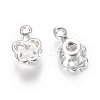 Alloy Cubic Zirconia Charms ZIRC-Q003-15P-1