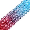 Gradient Color Baking Painted Glass Bead Strands DGLA-A039-T6mm-A017-4