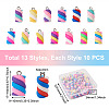 Craftdady 130Pcs 13 Colors Handmade Polymer Clay Charms CLAY-CD0001-10-9