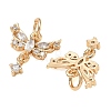 Brass Micro Pave Clear Cubic Zirconia Pendants CU-CBAB0CF-22G-2