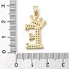 Rack Plating Brass Micro Pave Cubic Zirconia Pendants KK-D535-01E-RS-3