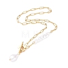 Plastic Imitation Pearl with Flower Pendant Necklace NJEW-A006-01G-1
