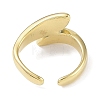 Leaf 304 Stainless Steel Rhinestone Cuff Ring for Women RJEW-C099-03G-01-3