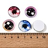 Printed Transparent Glass Cabochons GL-CBAA22A-17-4