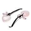 Heart Natural Rose Quartz Pendant Decorations G-K353-07E-2