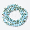 Electroplate Opaque Solid Color Glass Beads Strands EGLA-A034-P4mm-K12-2