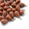 Teardrop Synthetic Goldstone Pendants X-G-Q435-14-1