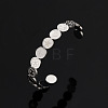 201 Stainless Steel Cuff Bangles for Women Flat Round with Cross & Butterfly & Heart & Star & Flower BJEW-T024-01E-P-1