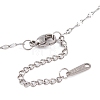 Woven Net/Web with Feather 304 Stainless Steel Pendant Necklaces for Women NJEW-G087-09P-4