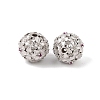 925 Sterling Silver Micro Pave Clear and Deep Pink Cubic Zirconia Beads SE-CBAF1B2-06P-1