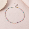 Bohemian Styles Faceted Round Glass Seed Beaded Necklaces for Women WGF25DA-03-1