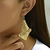 Fashionable Geometric Earrings with Sparkling Rectangle Design ZV7755-1