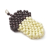 Beaded Pine Cone Charms PALLOY-MZ01148-3