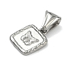 Textured 304 Stainless Steel Pendants STAS-D225-01P-2