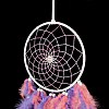 Iron Woven Web/Net with Feather Pendant Decorations AJEW-B017-09-5