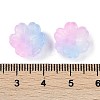 Transparent Spray Paint Glass Bead Caps GLAA-H035-04F-3
