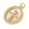 Brass Micro Pave Cubic Zirconia Pendants KK-K298-29D-G-2