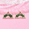 Brass Micro Pave Cubic Zirconia Stud Earrings EJEW-Q015-08G-1