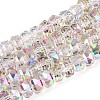 Electroplate Transparent Glass Beads Strands X-EGLA-N022-04A-D18-1