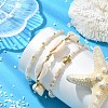 3Pcs 3 Styles Natural Mixed Cowrie Shell Beads Adjustable Bracelets BJEW-JB13915-5