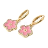 Brass Micro Pave Clear Cubic Zirconia Enamel Hoop Dangle Earrings EJEW-G471-07G-6