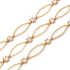 Handmade Brass Pave Clear Cubic Zirconia Horse Eye Link Chains CHC-G027-03G-1