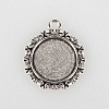 Tibetan Style Alloy Pendant Cabochon Settings X-TIBEP-N003-49AS-1