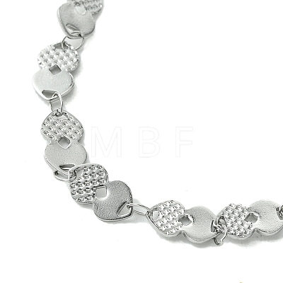 304 Stainless Steel Heart Link Bracelets for Women BJEW-A007-02P-1
