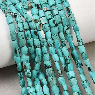 Dyed Natural Crackle Turquoise Beads Strands G-K365-G03-02-1