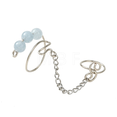 Natural Quartz Cuff Rings RJEW-JR01072-01-1