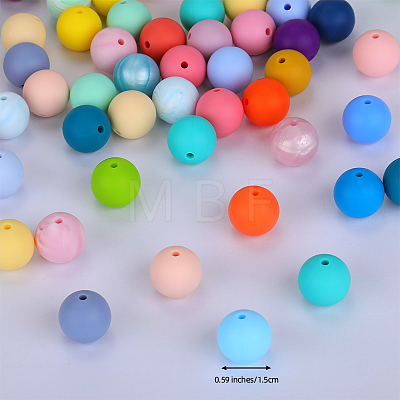 Round Silicone Focal Beads SI-JX0046A-90-1